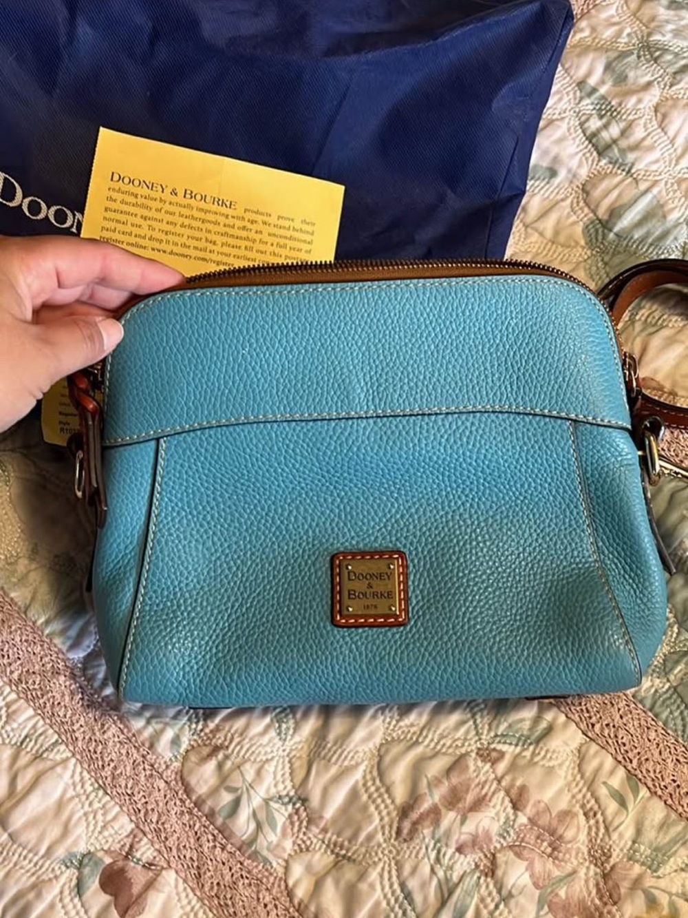 Dooney & Bourke Turquoise Pebble Leather Crossbody